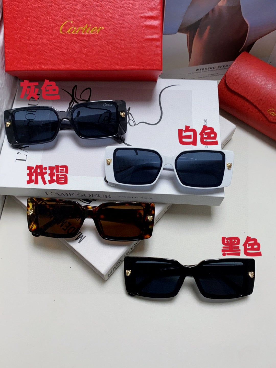 Cartier Fashion Blue Lens Sunglasses for Men & Women - 399036 - detail image 9