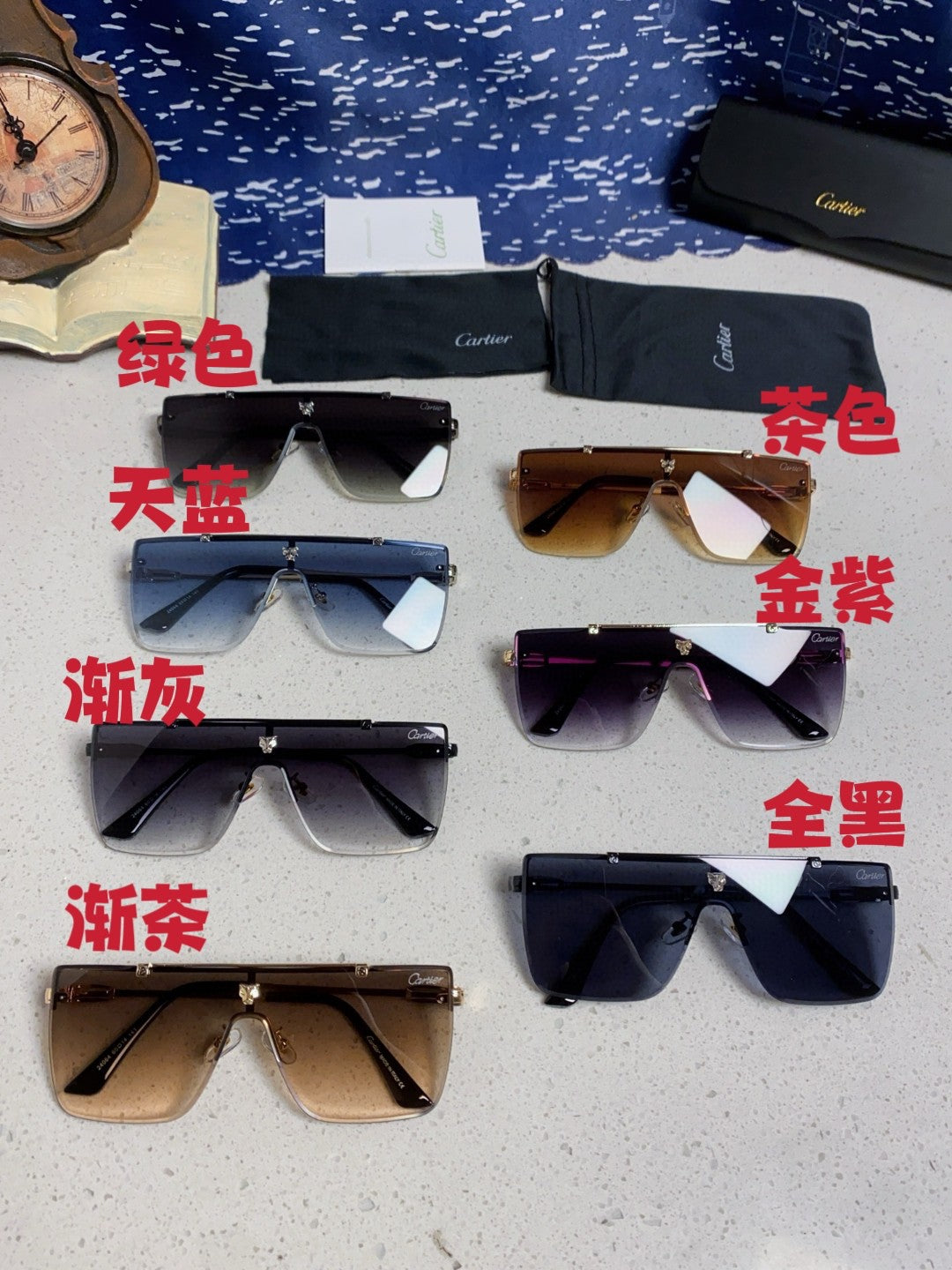 Cartier Fashion Gray Lens Sunglasses for Men - detail image 12