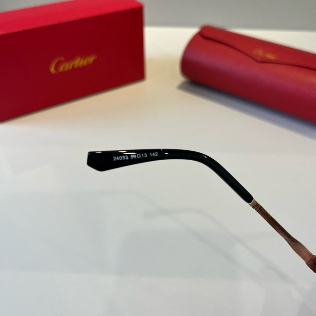Cartier Lightweight Metal Rimless Silver Lens Sunglasses for Men & Wo - 487378 - detail image 10