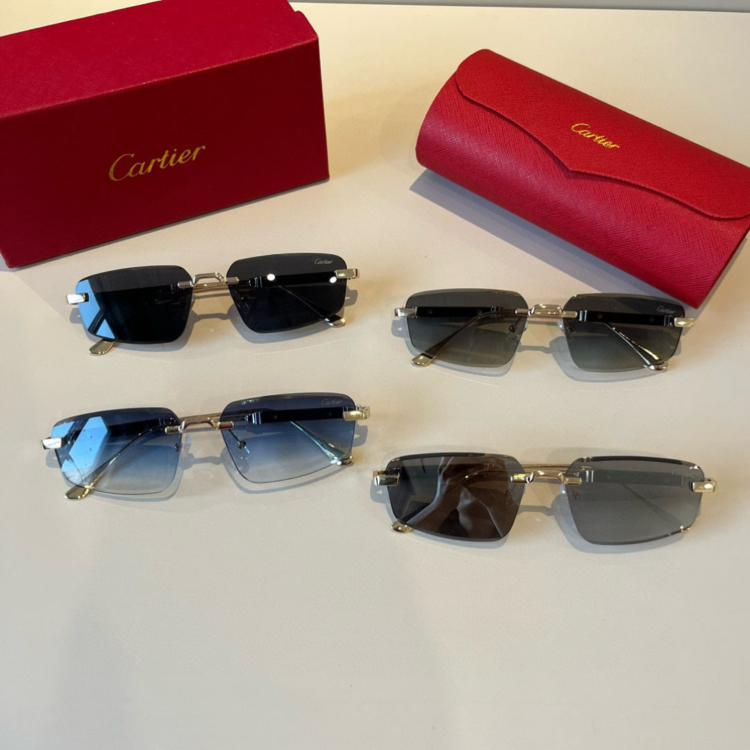Cartier Lightweight Metal Rimless Silver Lens Sunglasses for Men & Wo - 935091 - detail image 9