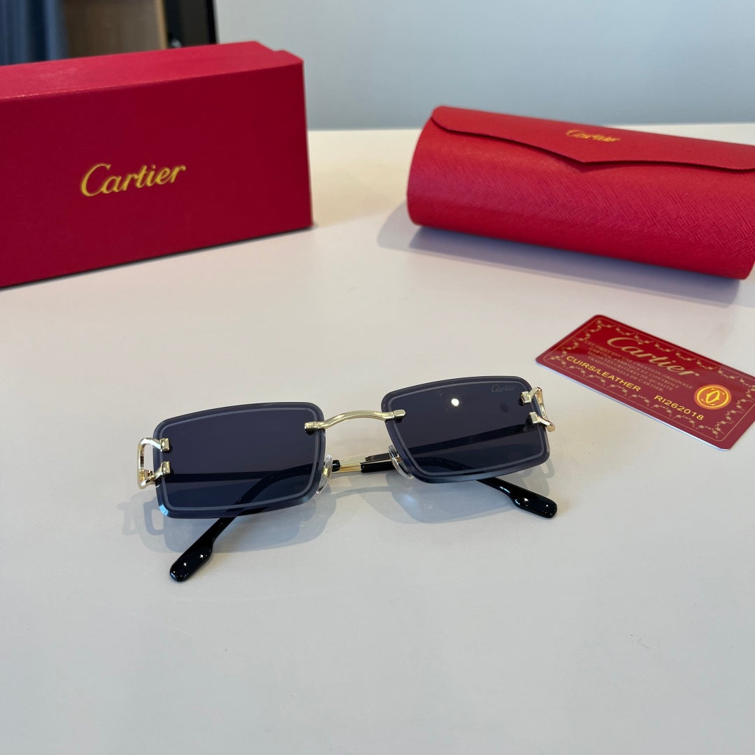 Cartier Lightweight Metal Rimless Red Lens Sunglasses for Men & Women - 867178 - detail image 7