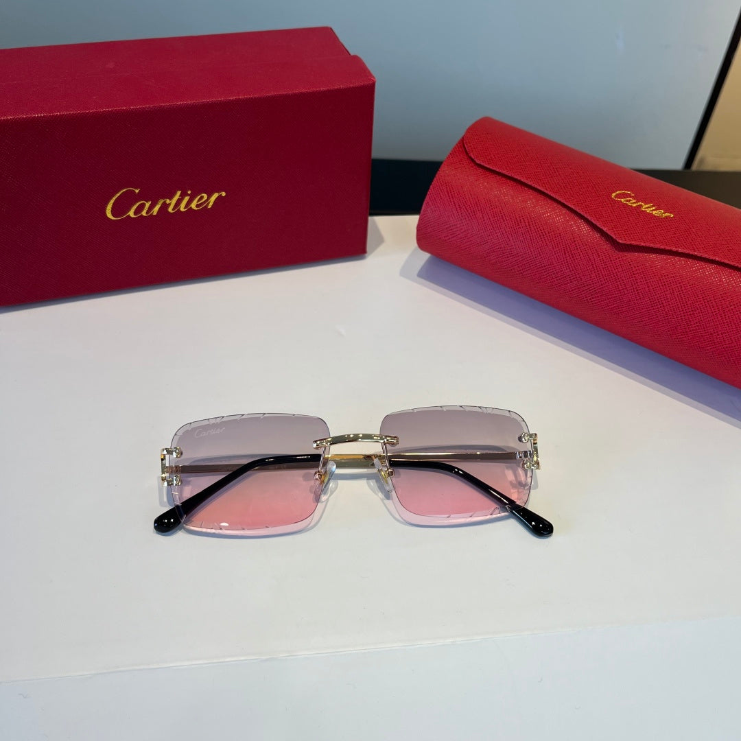 Cartier Lightweight Metal Rimless Silver Lens Sunglasses for Men & Wo - 867175 - detail image 9