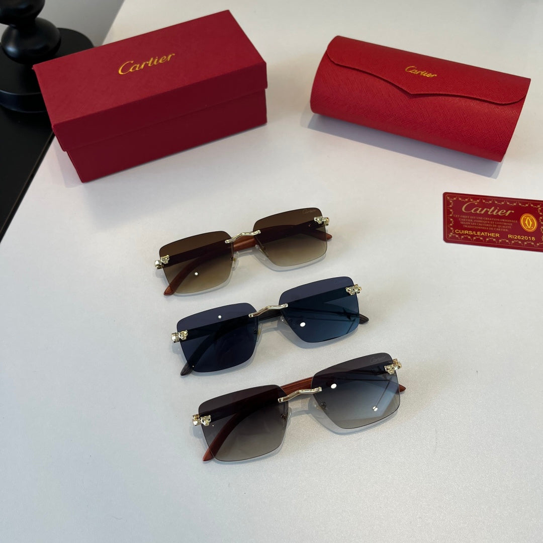 Cartier Lightweight Metal Rimless Silver Lens Sunglasses for Men & Wo - 415992 - detail image 11