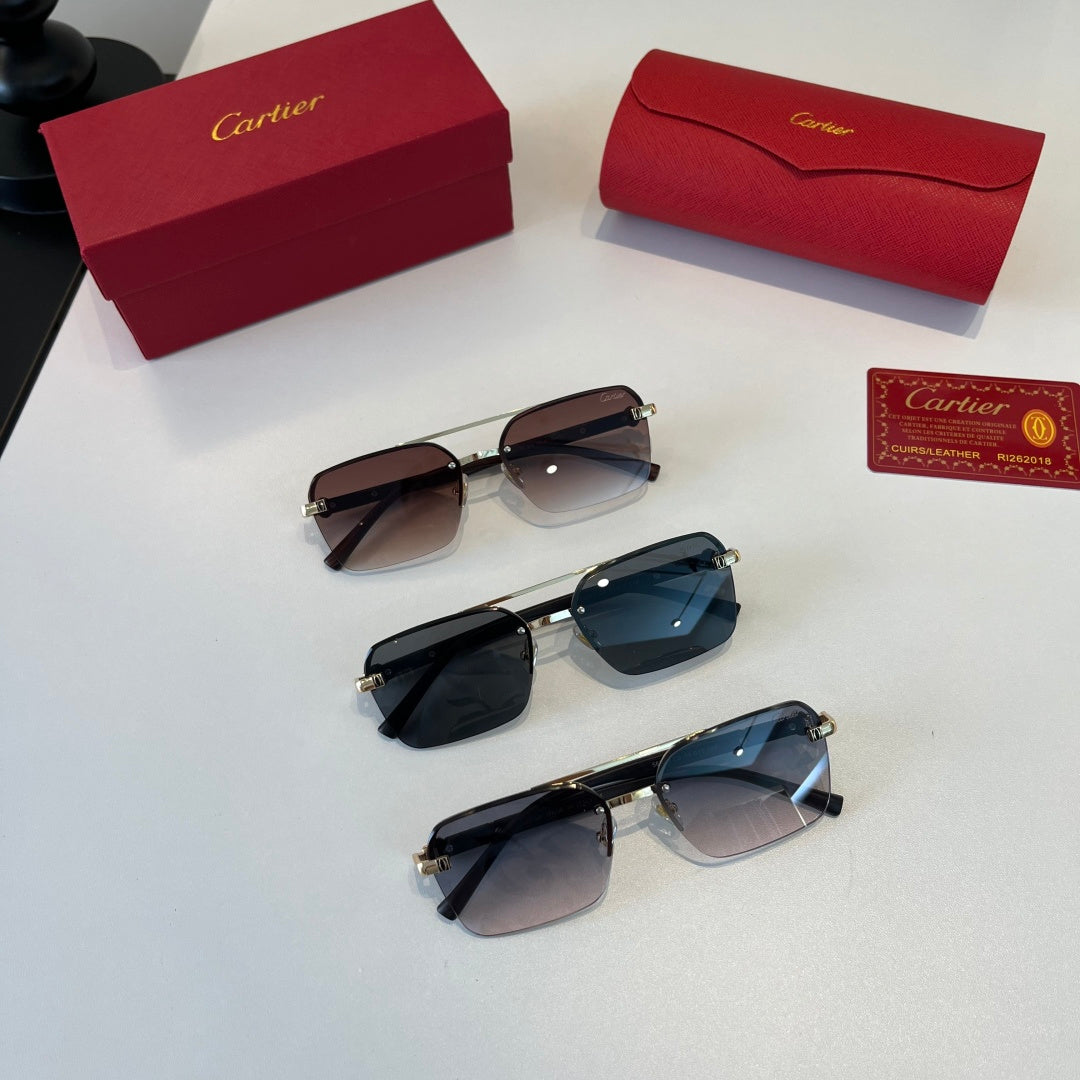Cartier Lightweight Metal Rimless Silver Lens Sunglasses for Men & Wo - 415994 - detail image 12