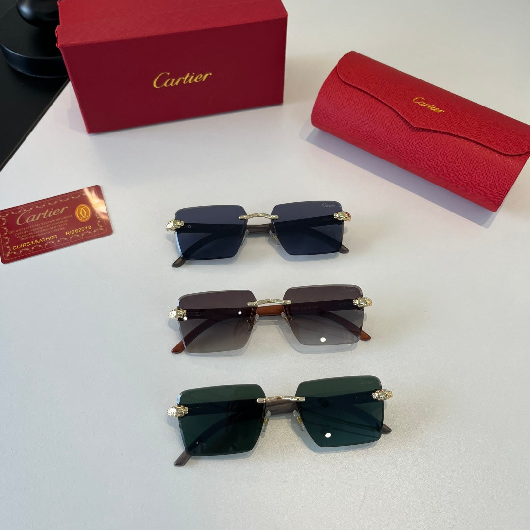 Cartier Lightweight Metal Rimless Silver Lens Sunglasses for Men & Wo - 372230 - detail image 11