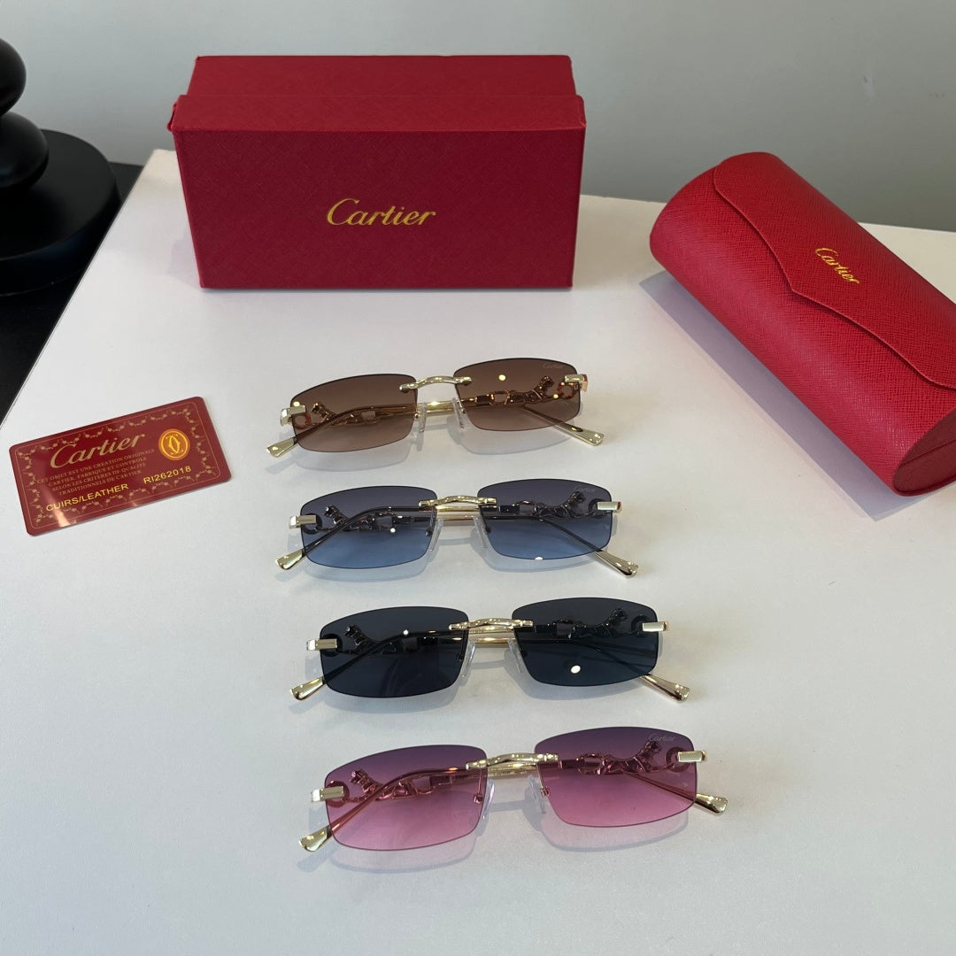 Cartier Lightweight Metal Rimless Silver Lens Sunglasses for Men & Wo - 493681 - detail image 10