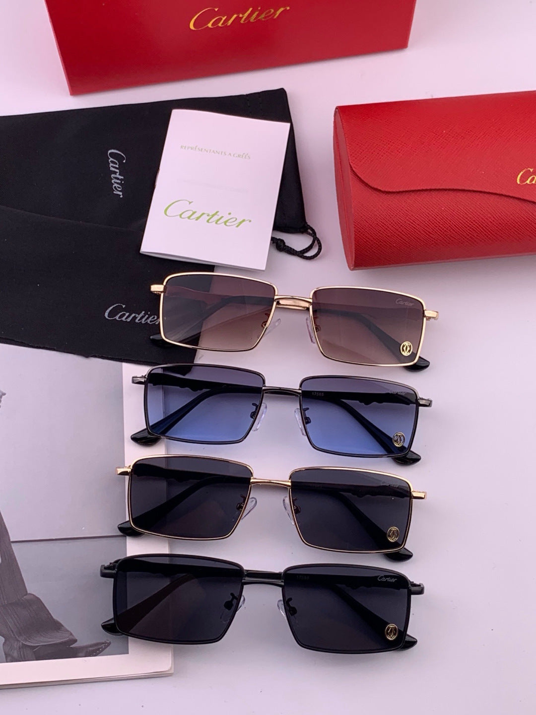 Cartier K51758 Fashion Black Lens Sunglasses for Men & Women - 465878 - detail image 8