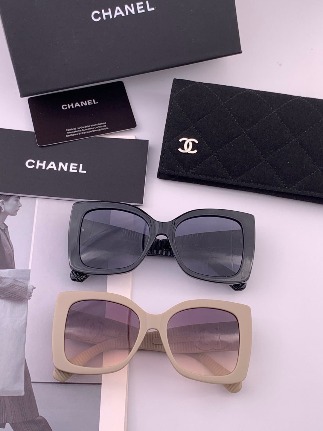 Chanel CH17005 Oversized Purple Lens Sunglasses for Men & Women - detail image 8
