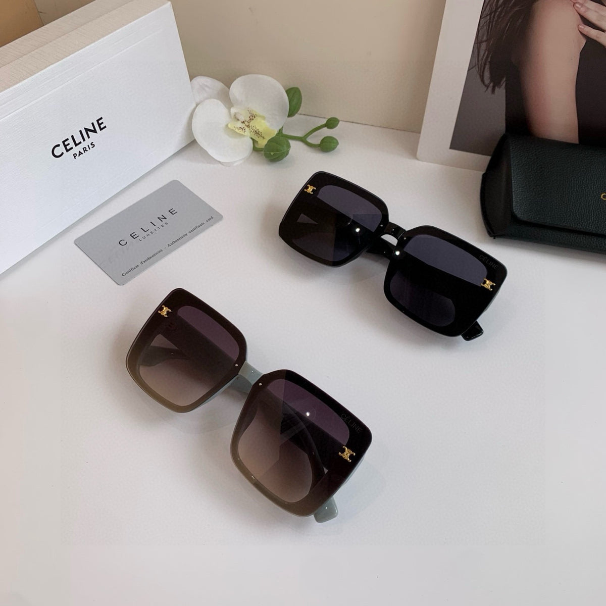 Celine Square Gray Lens Sunglasses for Men & Women - 398798 - detail image 4