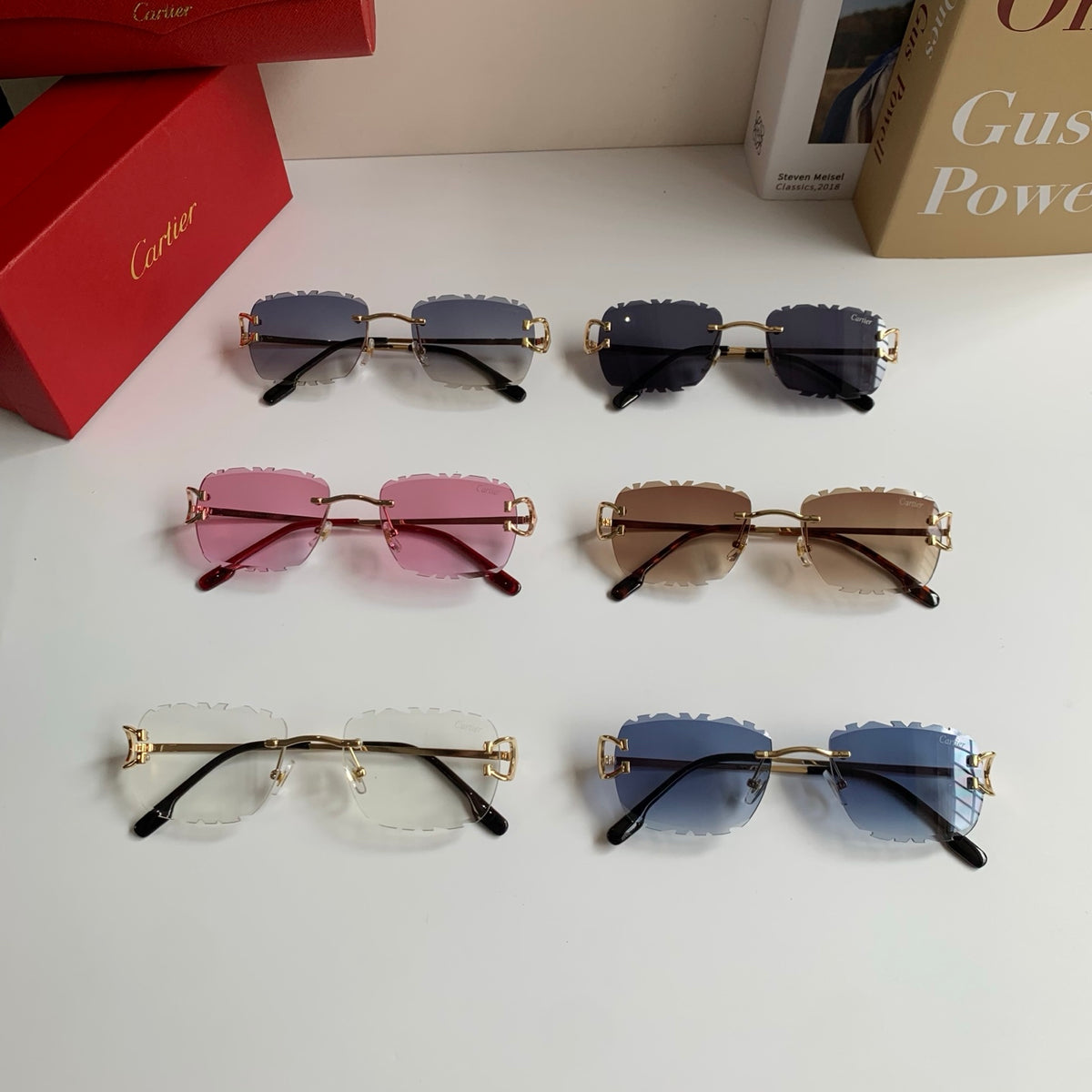Cartier Lightweight Rimless Silver Lens Sunglasses for Men & Women - 432375 - detail image 10