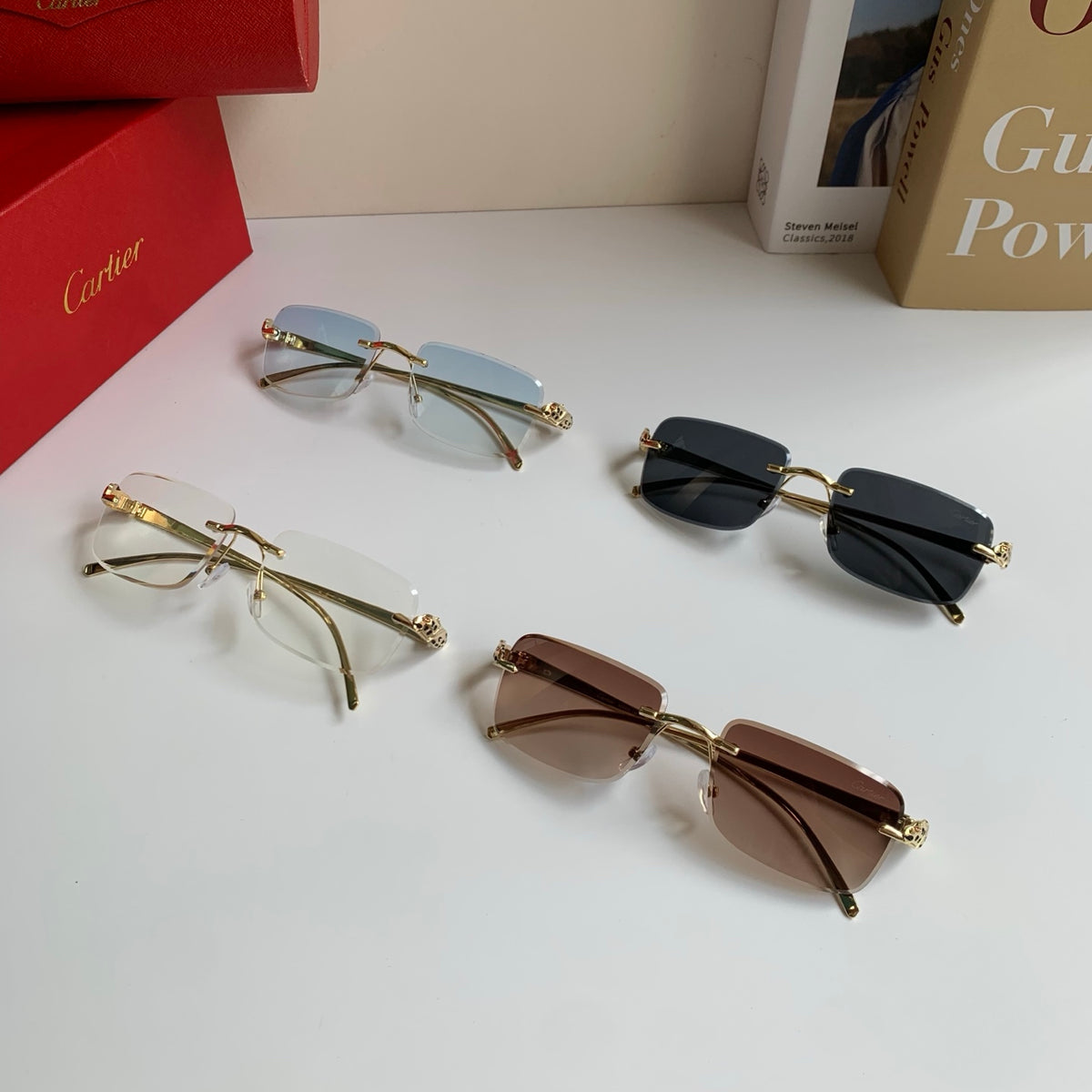 Cartier Square Silver Lens Sunglasses for Men & Women - 382851 - detail image 9