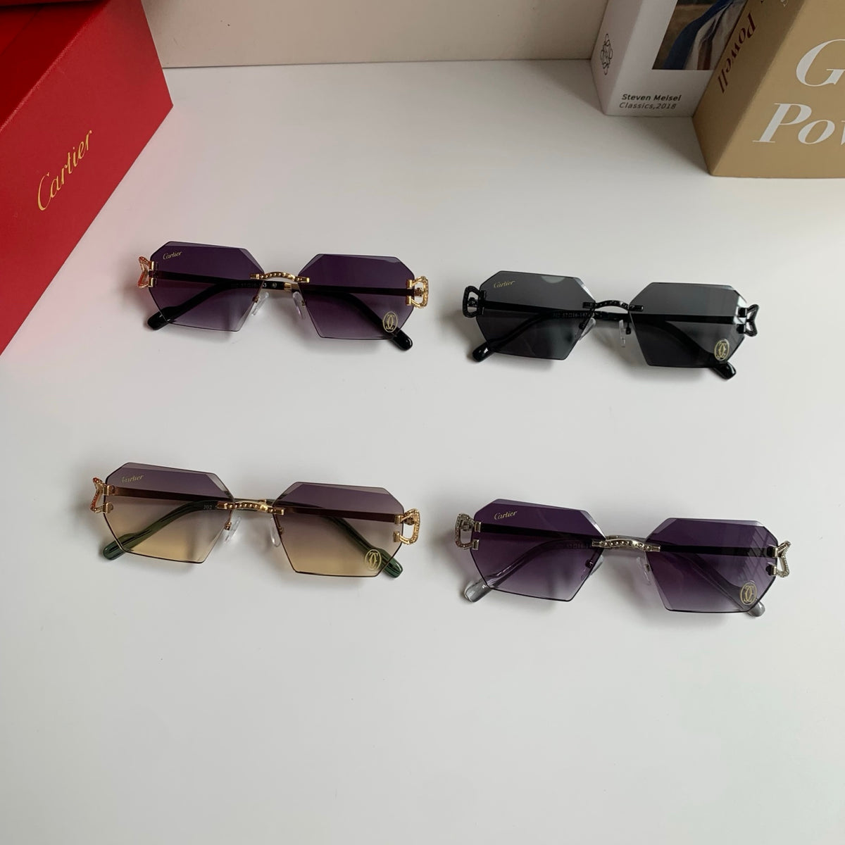 Cartier Square Silver Lens Sunglasses for Men & Women - 415983 - detail image 9