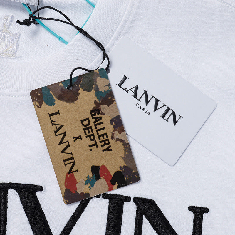 LANVIN Letter Embroidery T-Shirt