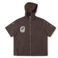 SAINT VANITY Embroidered Sporty Zipper Short-sleeved Jacket
