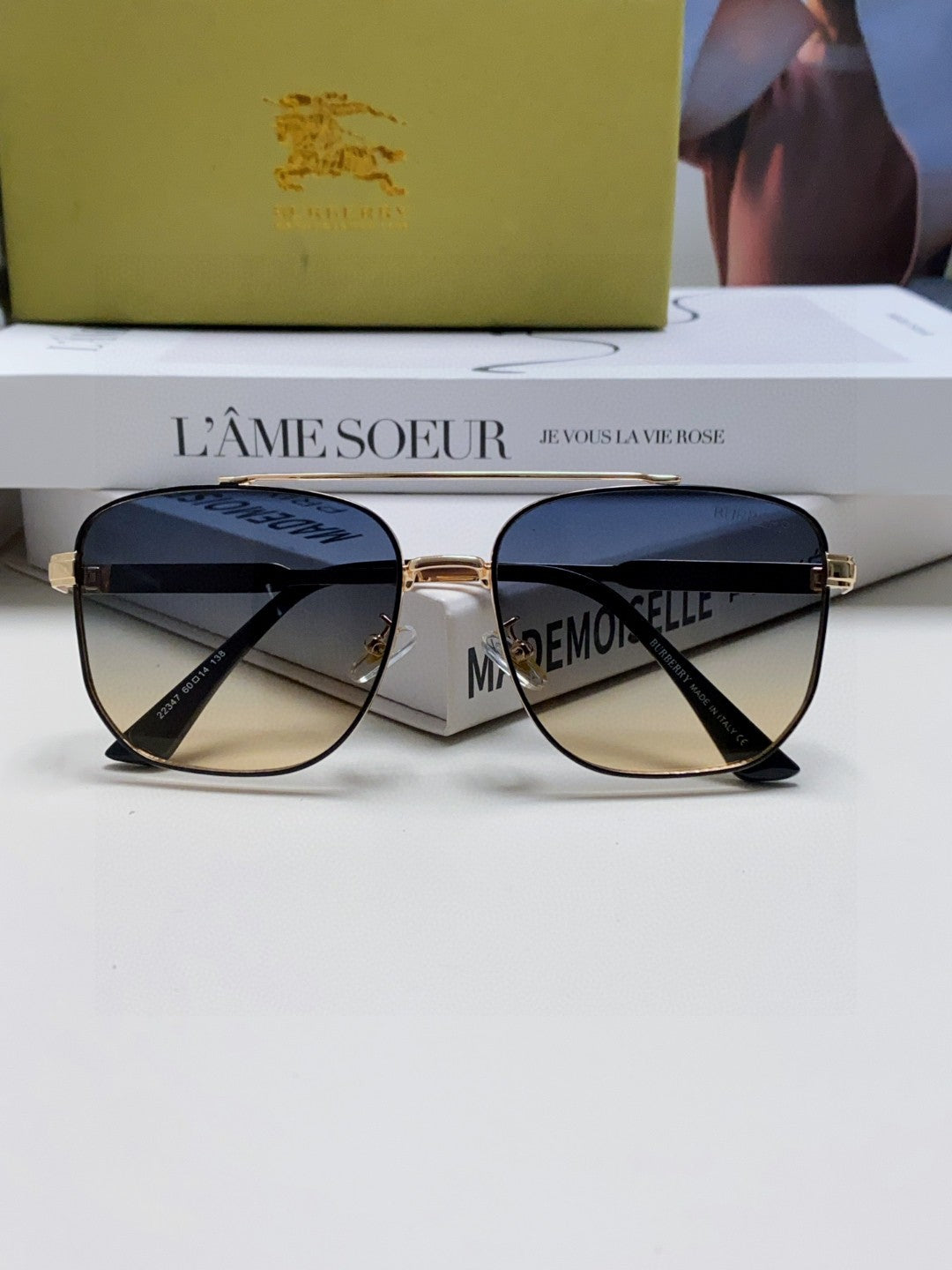 Burberry Polarized Fashion Silver Lens Sunglasses for Men - 358592 - detail image 5