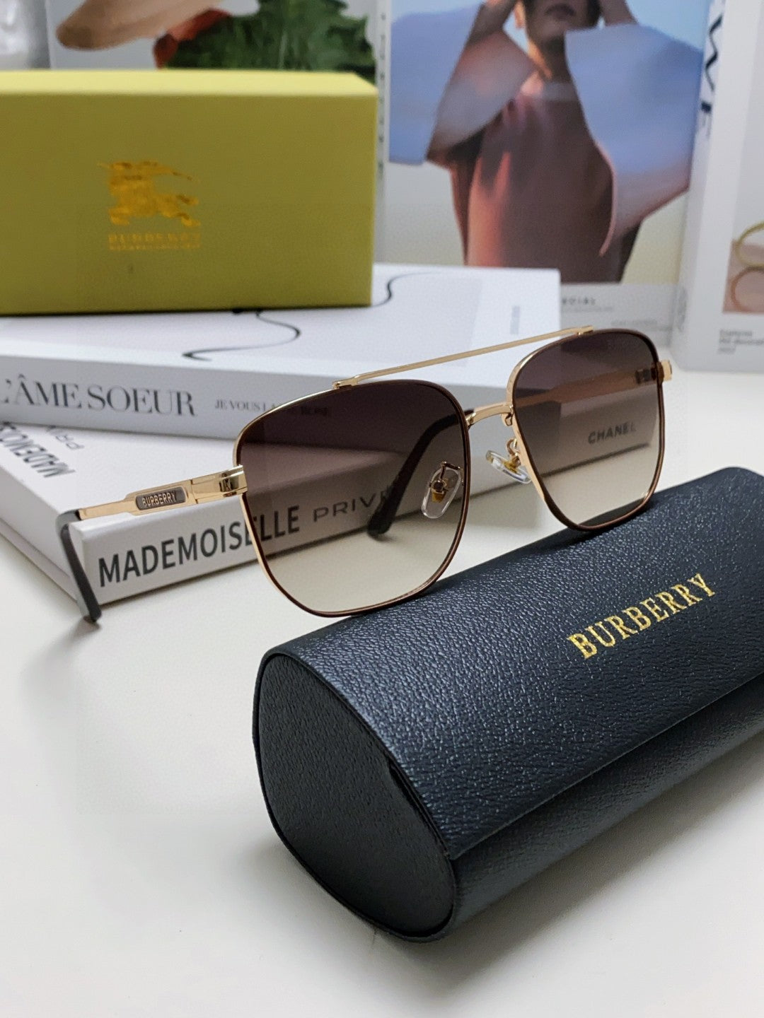 Burberry Polarized Fashion Silver Lens Sunglasses for Men - 358593 - detail image 6