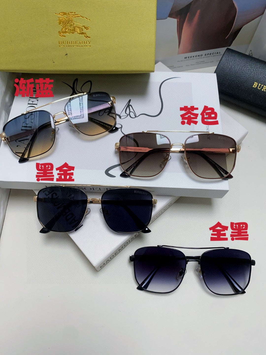 Burberry Polarized Fashion Silver Lens Sunglasses for Men - 358593 - detail image 8