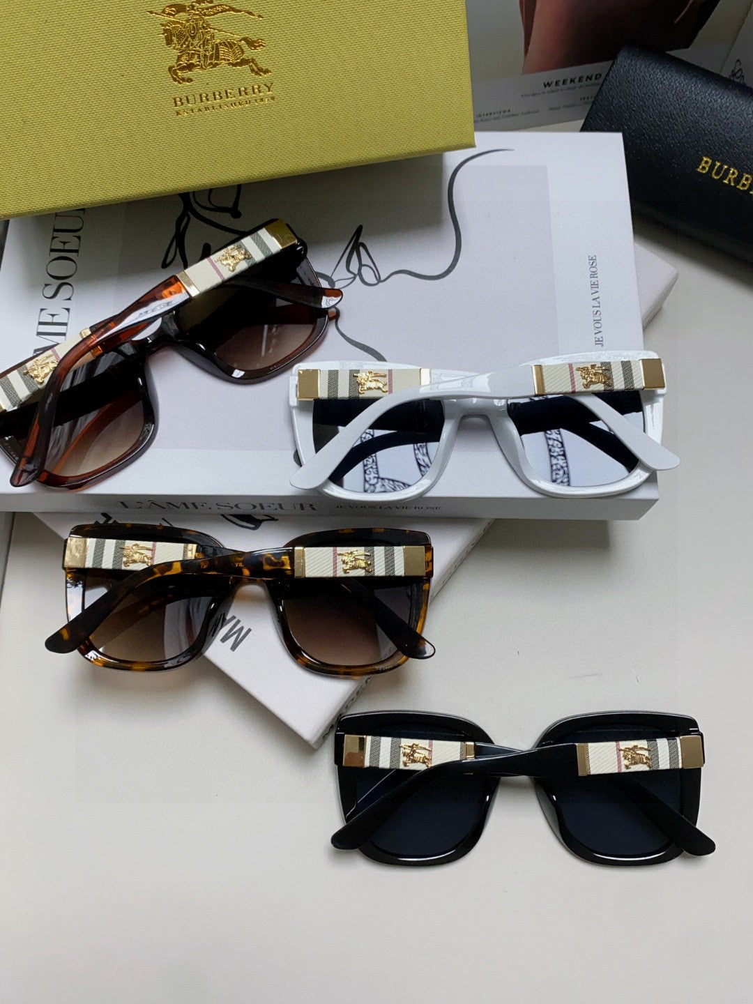 Burberry Oversized Black Lens Sunglasses for Men & Women - 432432 - detail image 8
