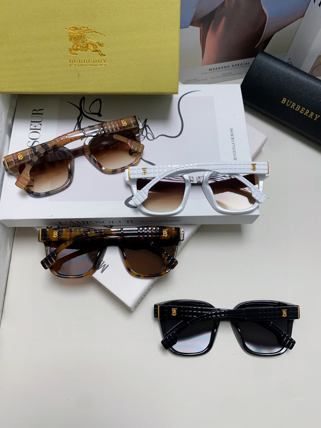 Burberry BE5446 Fashion Blue Lens Sunglasses for Men & Women - 358599 - detail image 7