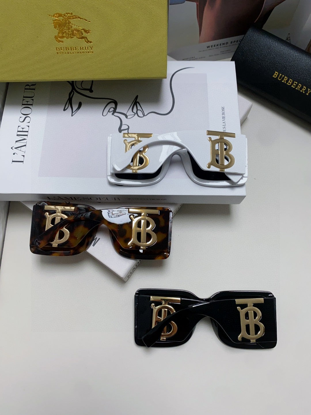 Burberry Oversized Gold Lens Sunglasses for Men & Women - 358602 - detail image 10