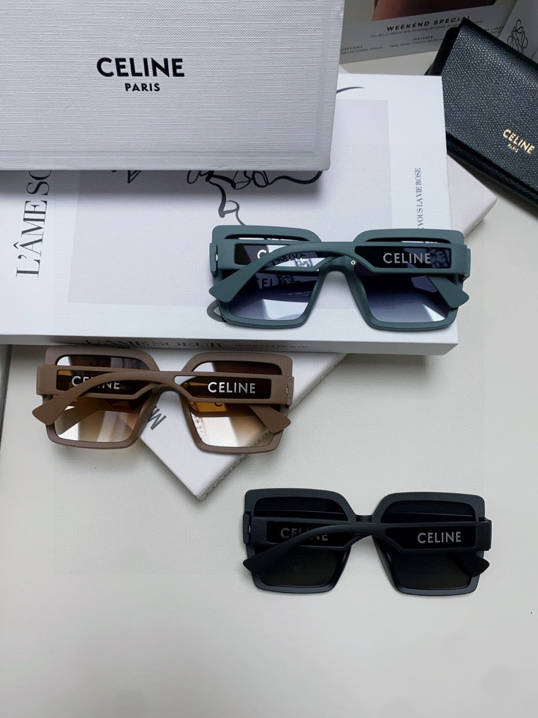 Celine Oversized Black Lens Sunglasses for Men & Women - detail image 8