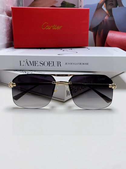 Cartier Metal Square Gray Lens Sunglasses for Men & Women - 415859 - detail image 6