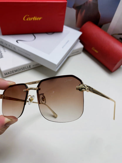 Cartier Metal Square Brown Lens Sunglasses for Men & Women - 415860 - detail image 5