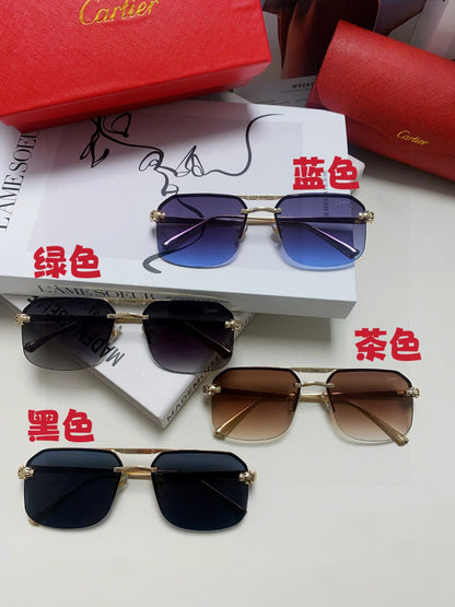 Cartier Metal Square Brown Lens Sunglasses for Men & Women - 449455 - detail image 9