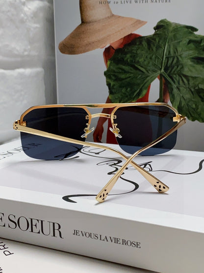Cartier Metal Square Black Lens Sunglasses for Men & Women - 449456 - detail image 2