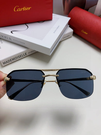 Cartier Metal Square Black Lens Sunglasses for Men & Women - 415861 - detail image 3