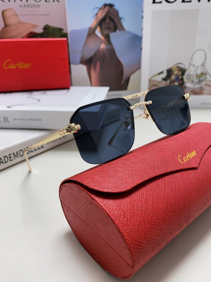 Cartier Metal Square Black Lens Sunglasses for Men & Women - 415861 - detail image 7