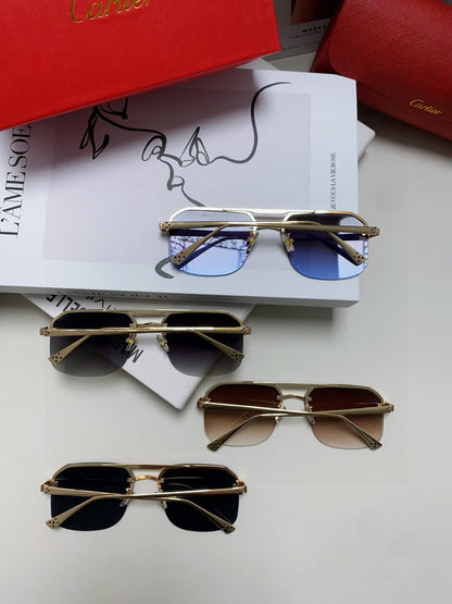 Cartier Metal Square Black Lens Sunglasses for Men & Women - 449456 - detail image 8