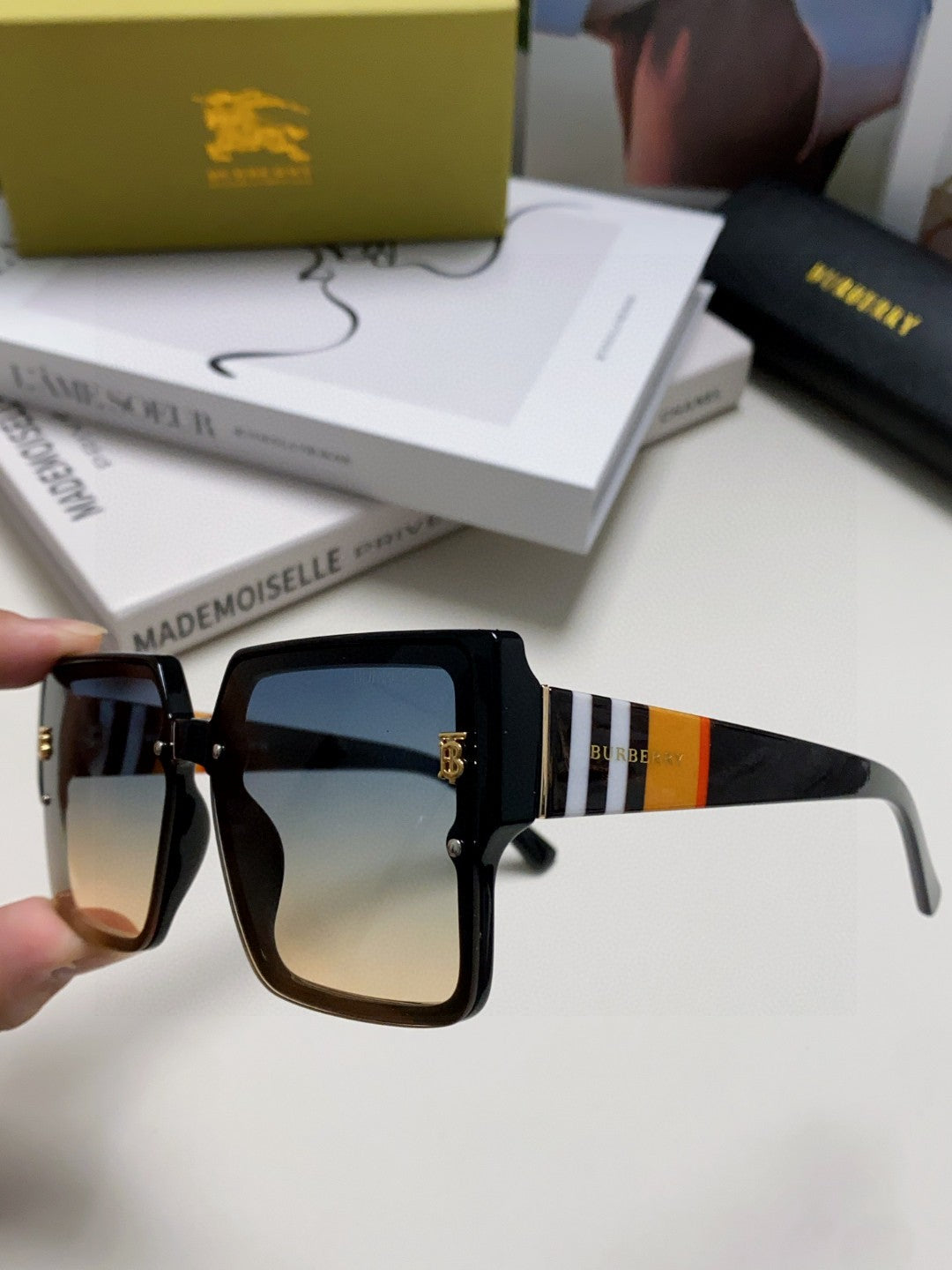 Burberry Oversized Black Lens Sunglasses for Women - detail image 5