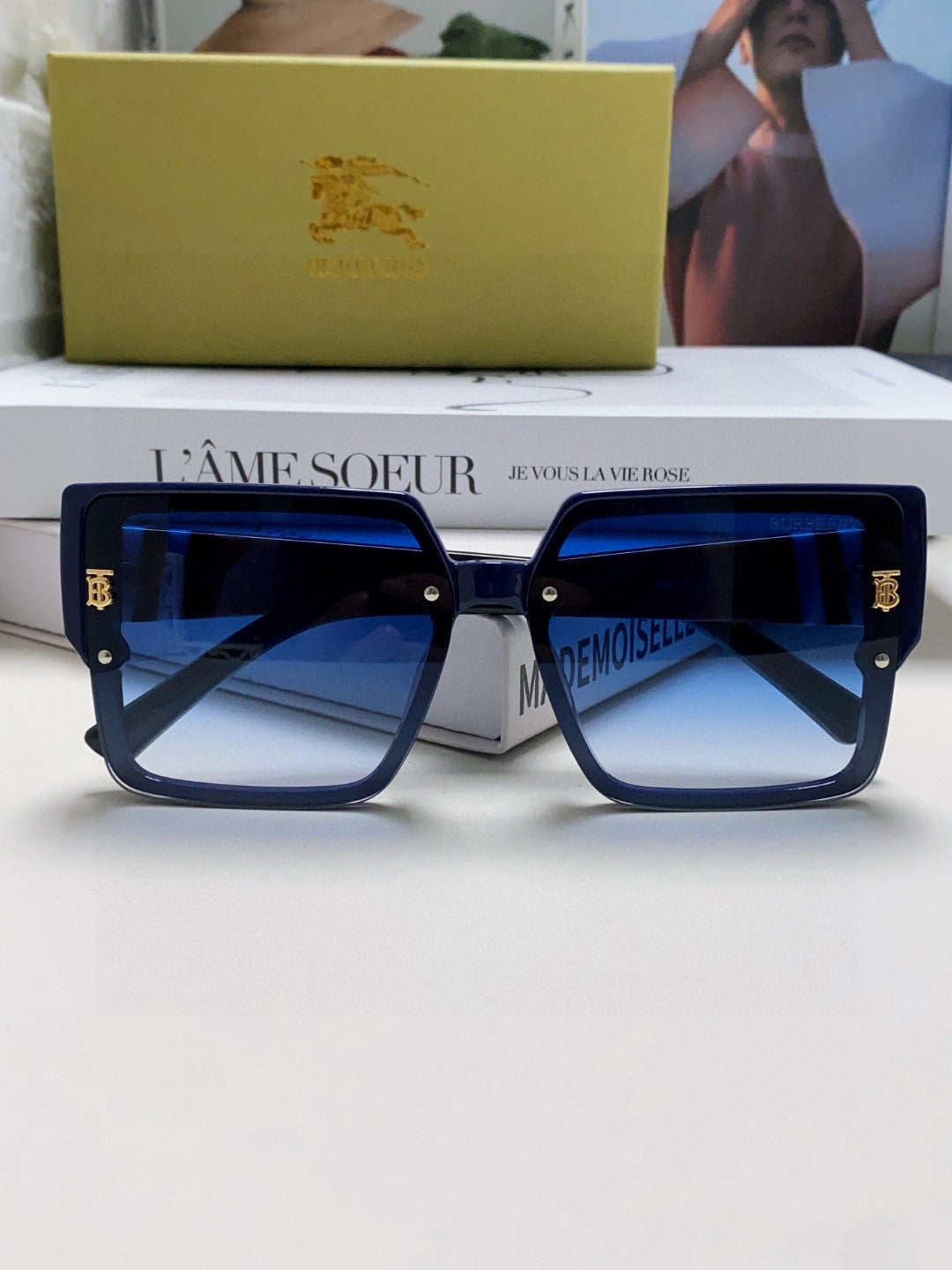 Burberry Oversized Blue Lens Sunglasses for Women - detail image 6