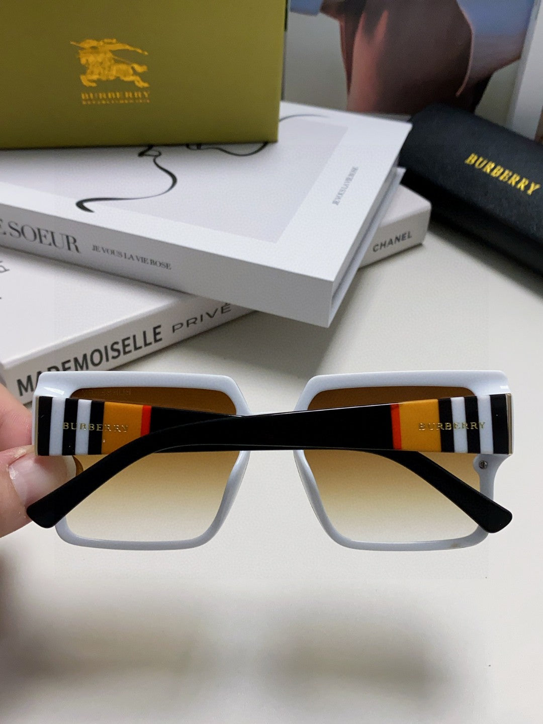 Burberry Oversized Brown Lens Sunglasses for Women - detail image 4