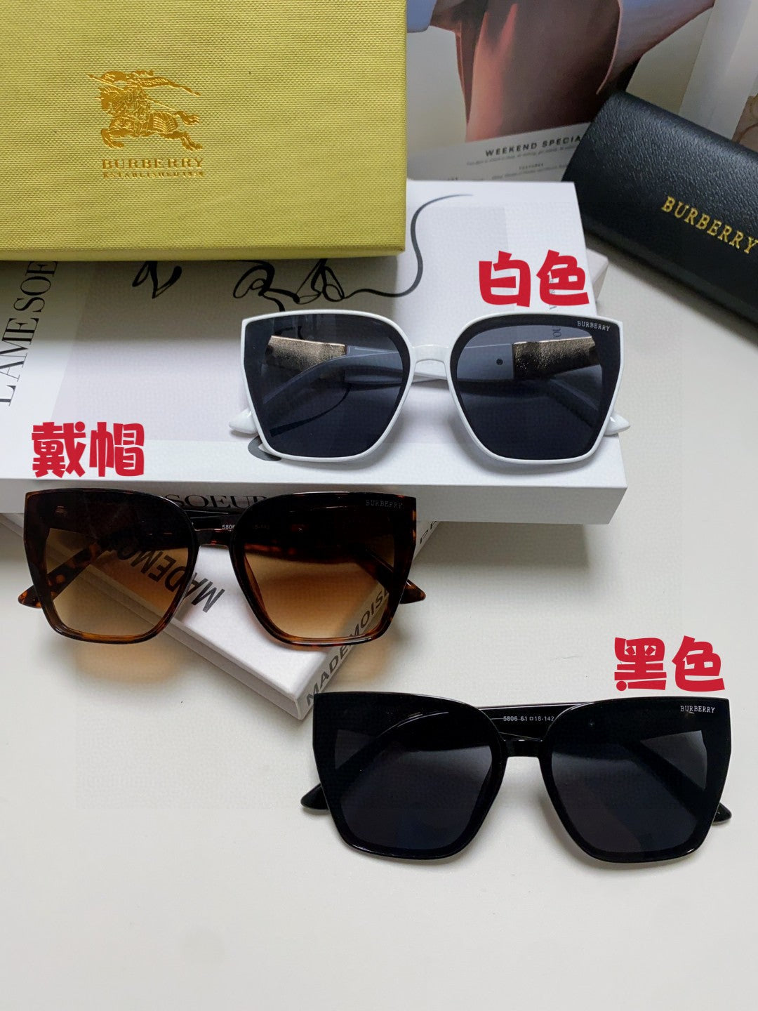 Burberry Fashion Blue Lens Sunglasses for Men & Women - 449614 - detail image 9