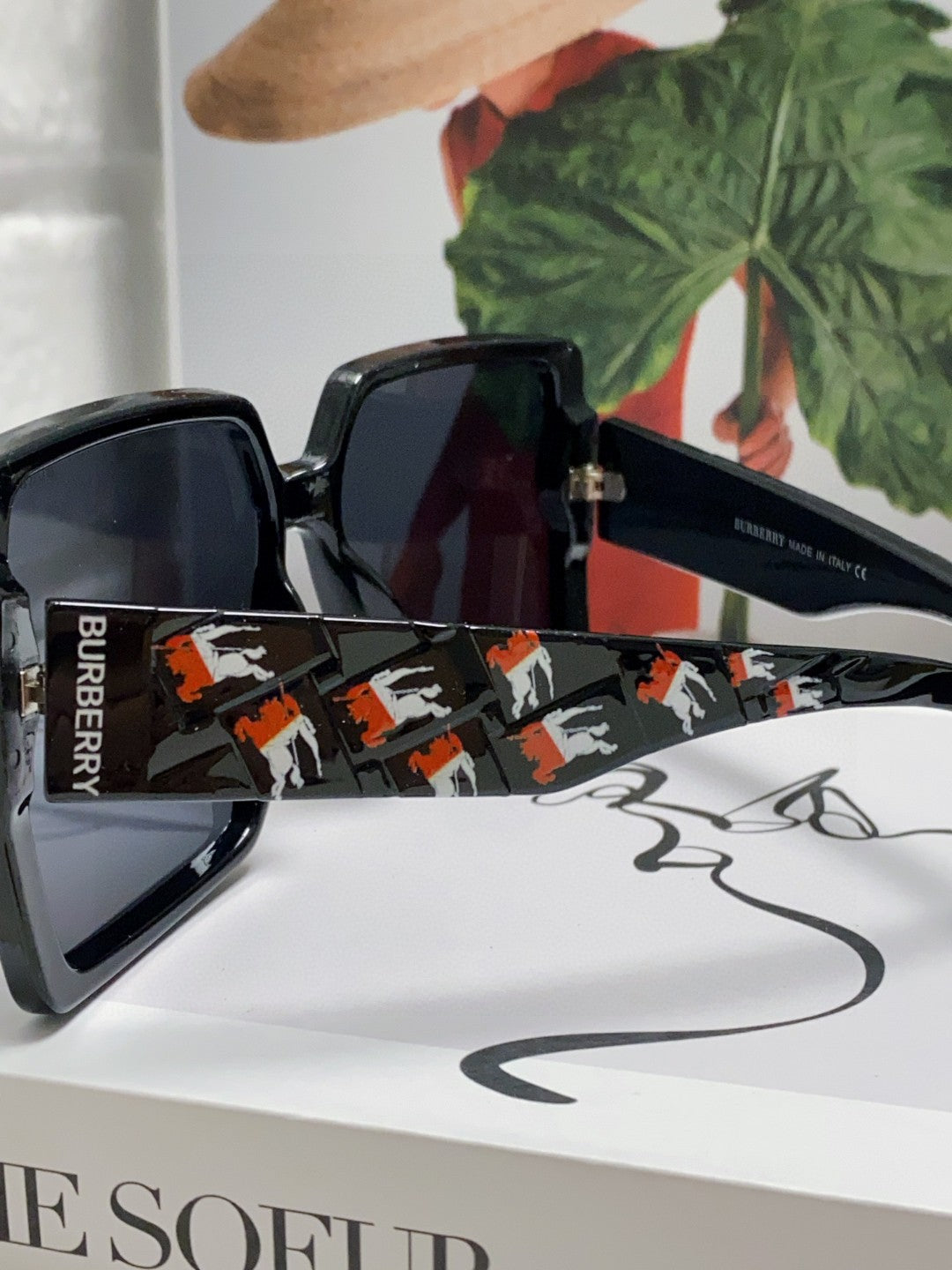 Burberry Polarized Oversized Black Lens Sunglasses for Women - detail image 8