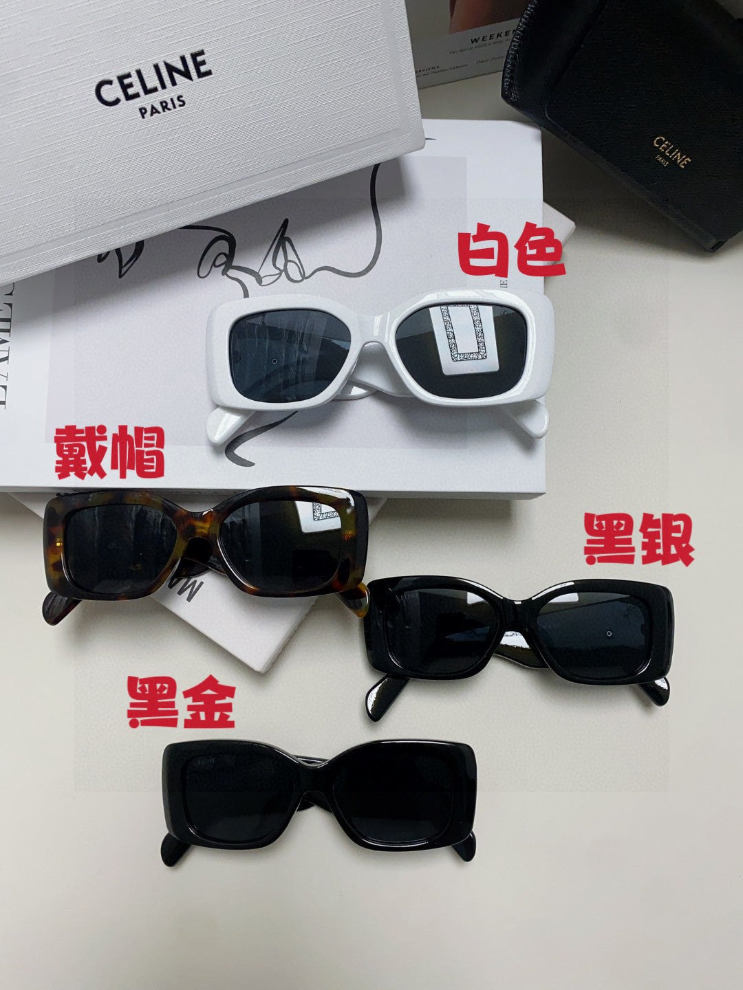 Celine Square Gray Lens Sunglasses for Women - detail image 8