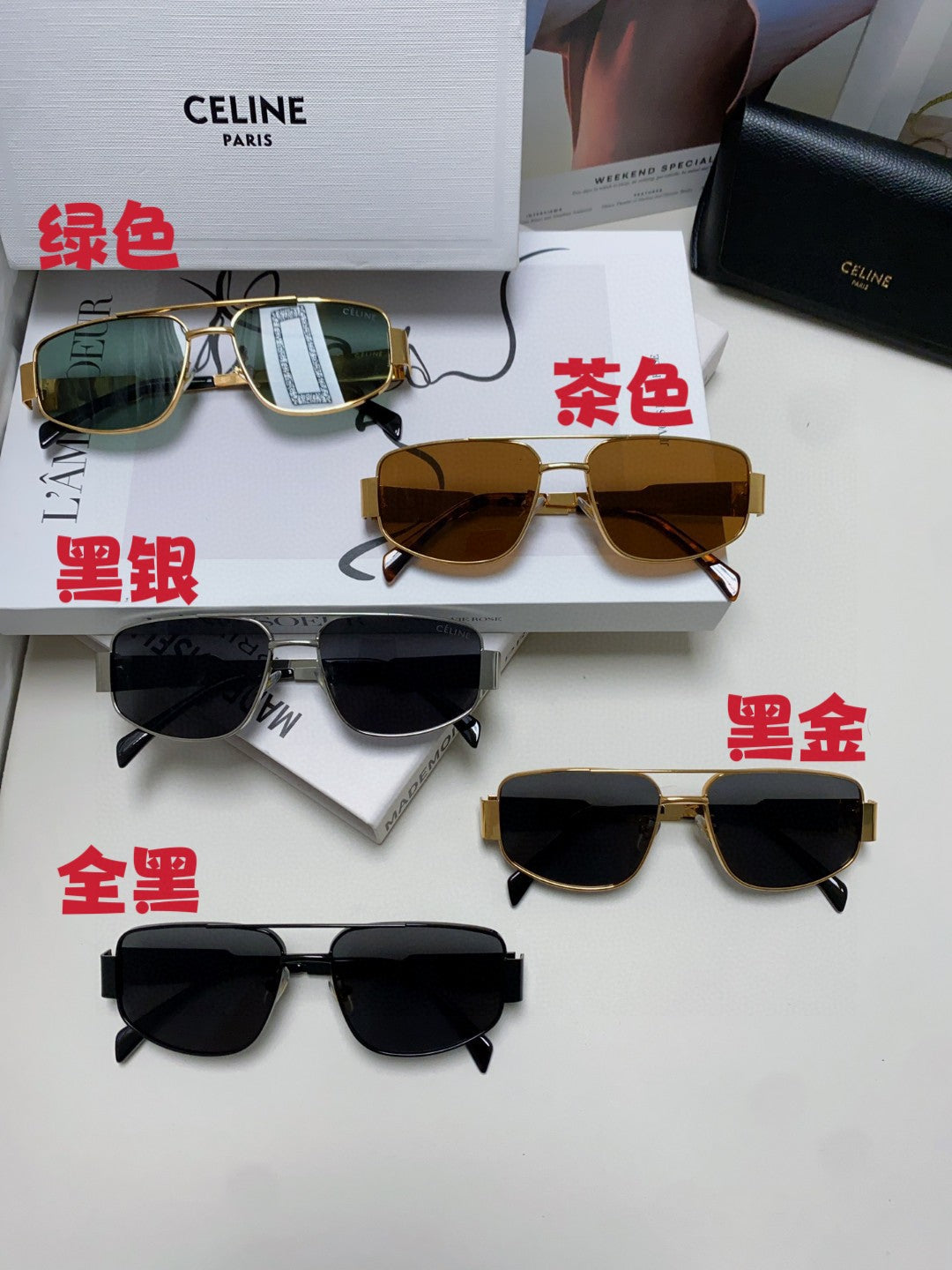 Celine CL40278 Metal Aviator Silver Lens Sunglasses for Men & Women - 465475 - detail image 9