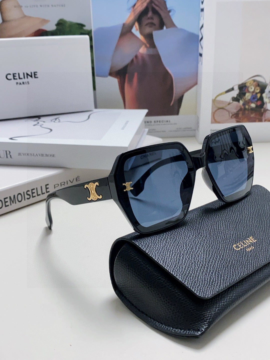 Celine Square Gold Lens Sunglasses for Men & Women - 415652 - detail image 7