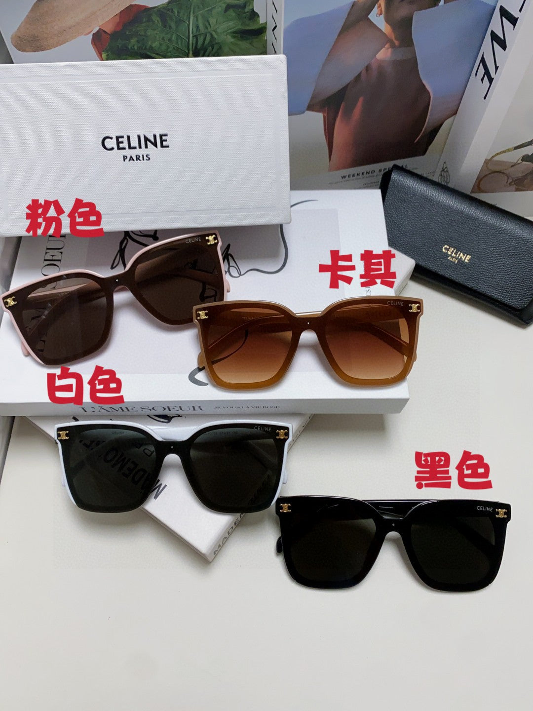 Celine Fashion Black Lens Sunglasses for Men & Women - 415648 - detail image 9