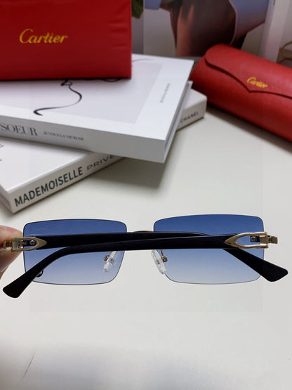 Cartier Blue-Light Rimless Blue Lens Sunglasses for Men & Women - 432354 - detail image 4
