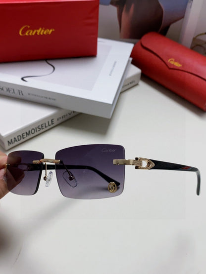 Cartier Blue-Light Rimless Gray Lens Sunglasses for Men & Women - 432356 - detail image 5