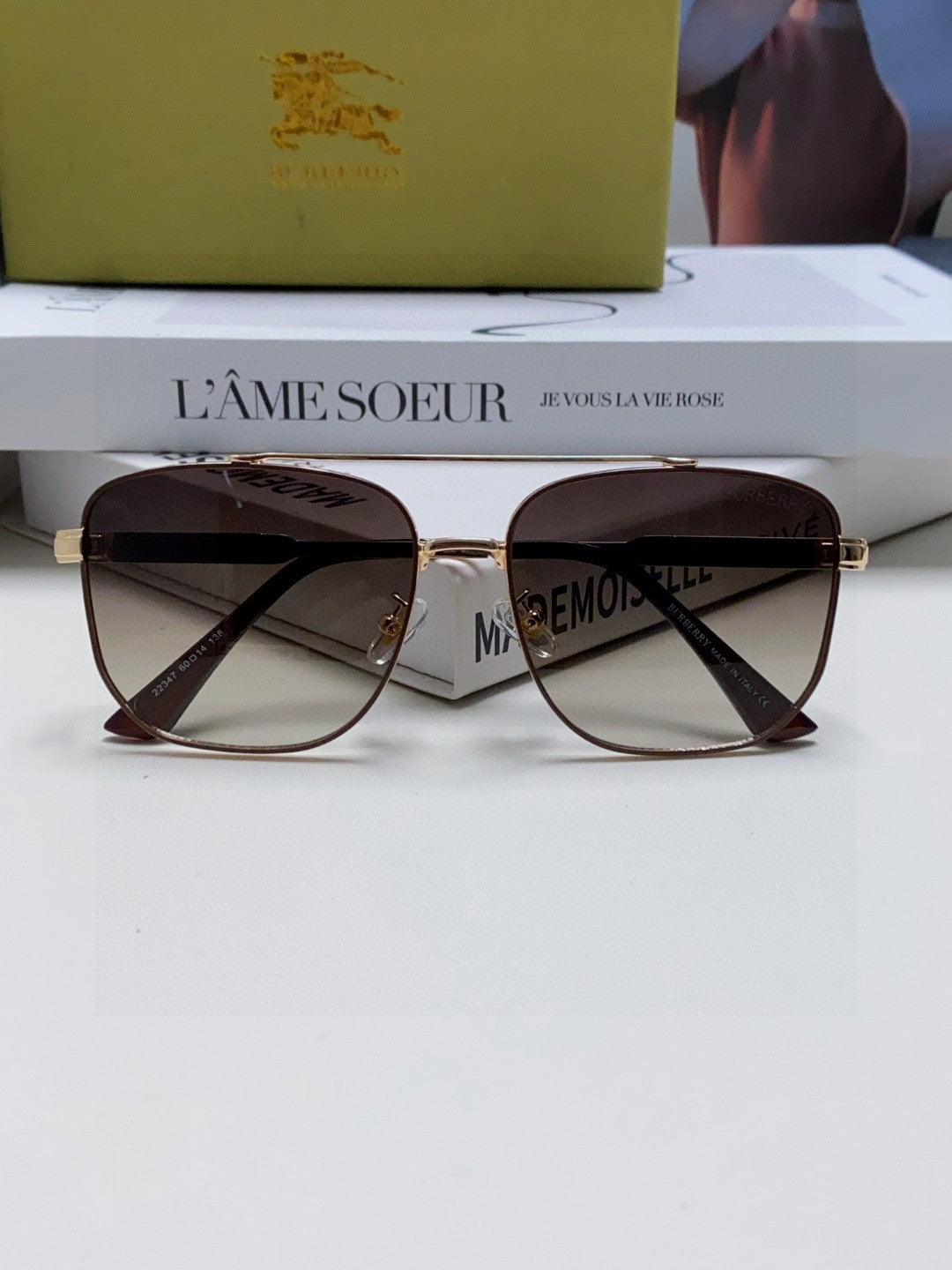 Burberry Polarized Fashion Silver Lens Sunglasses for Men - 382894 - detail image 5