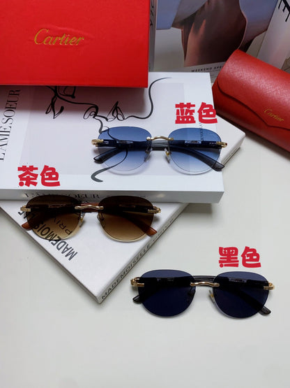 Cartier Lightweight Rimless Silver Lens Sunglasses for Men & Women - 382810 - detail image 2