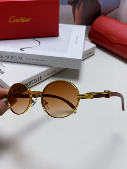 Cartier CT0464S Round Brown Lens Sunglasses for Men & Women - detail image 3