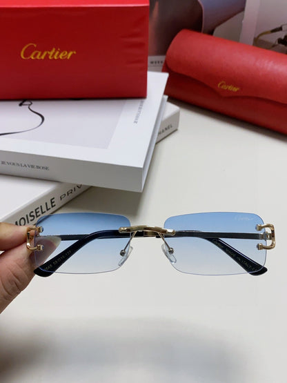 Cartier Lightweight Rimless Silver Lens Sunglasses for Men & Women - 399033 - detail image 2