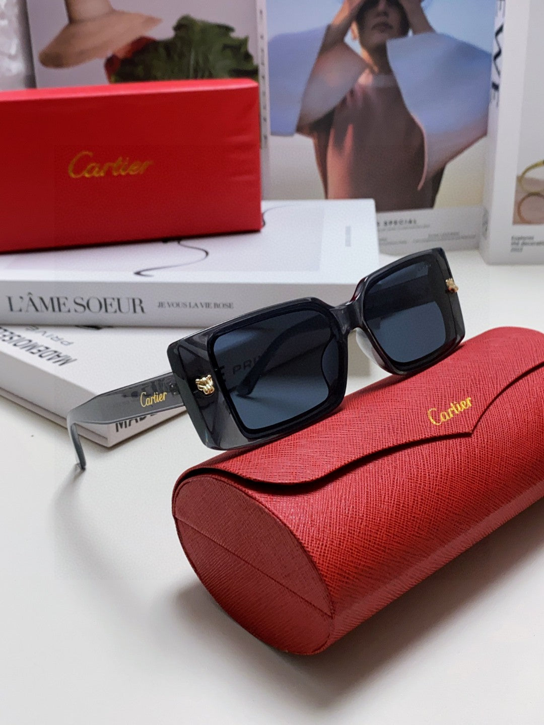 Cartier Fashion Blue Lens Sunglasses for Men & Women - 399036 - detail image 7