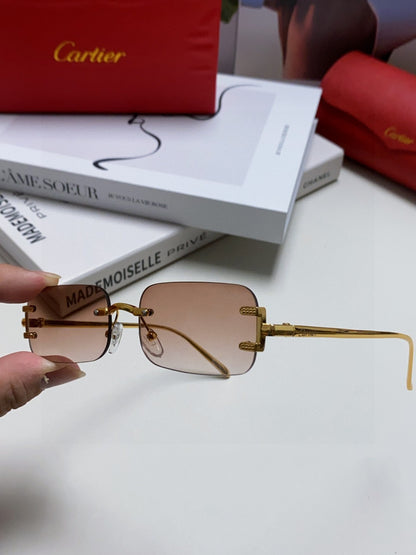 Cartier Lightweight Rimless Gray Lens Sunglasses for Men & Women - 432240 - detail image 5