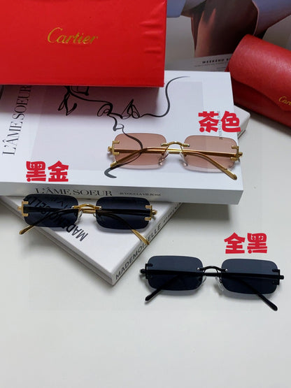 Cartier Lightweight Rimless Gray Lens Sunglasses for Men & Women - 432240 - detail image 9